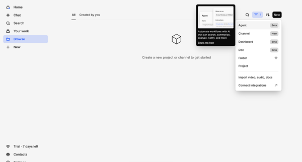 Browse – Dovetail screen