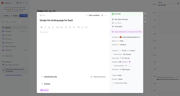 Design the landing page for SaaS - Motion screen