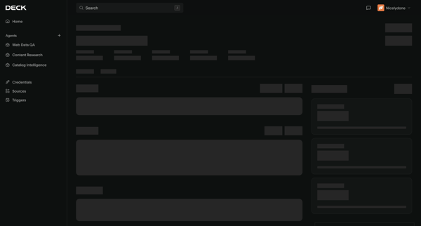 Deck Console screen