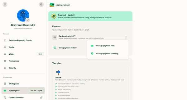 10 New Expensify screen