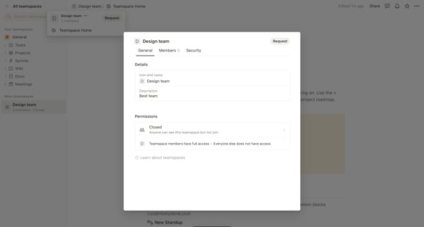 Teamspace Home from Notion