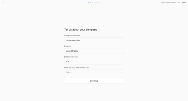 Lightfield - Tell Us About Your Work screen