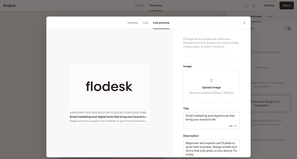 Simple link in bio | Flodesk screen