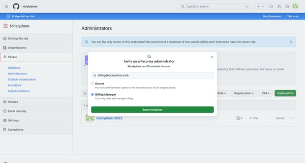 Administrators · Nicelydone screen