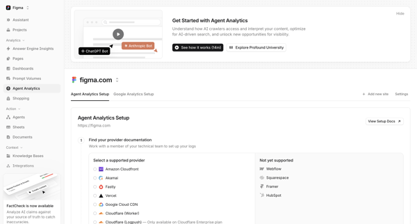 Profound | Answer Engine Optimization screen