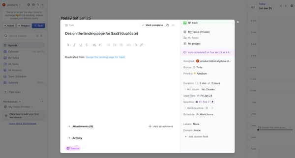 Design the landing page for SaaS (duplicate) - Motion screen