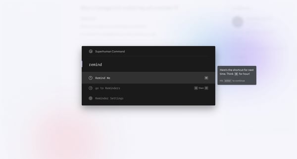 When a message is for another day, set a reminder | • demo@superhu screen