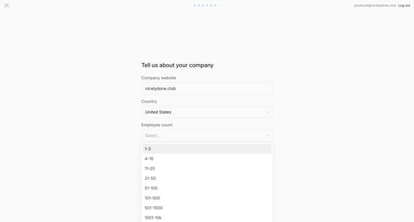 Lightfield - Tell Us About Your Work screen