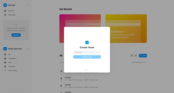 Framer screen