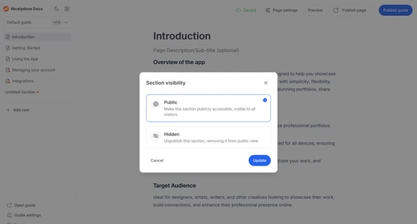 Introduction screen