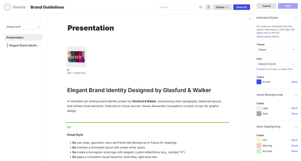 Brand Guidelines: Presentation screen