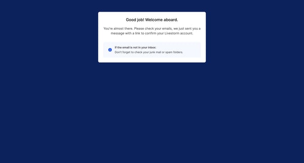 Dashboard | Livestorm screen
