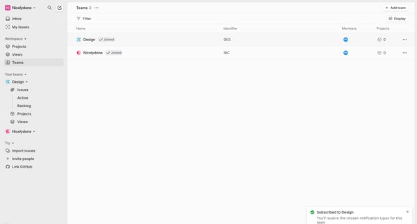 Teams screen