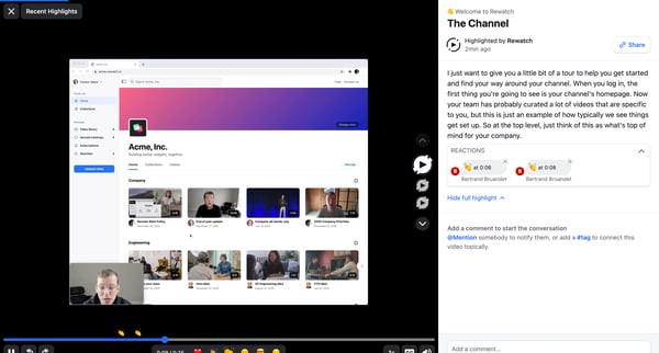 The Channel screen