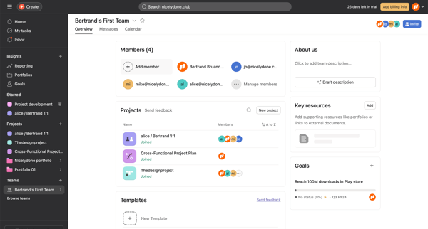 ● Bertrands First Team Team - Asana from Asana