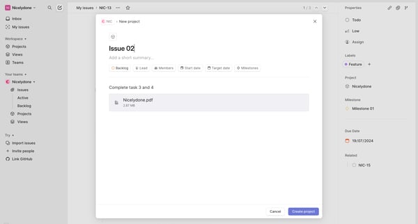 NIC-13 Issue 02 screen