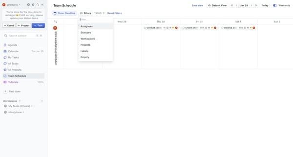 Team Schedule - Motion from Motion