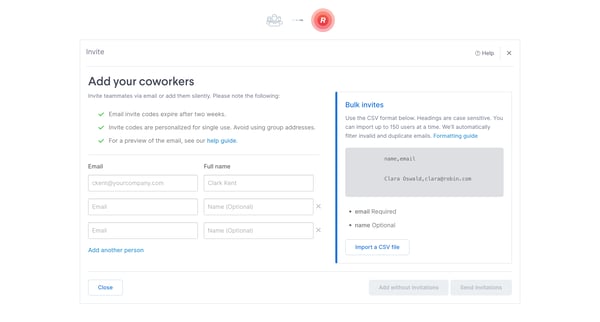 Invite your coworkers - Nicelydone screen