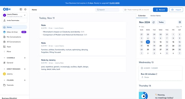 Otter Voice Meeting Notes - Otter.ai screen