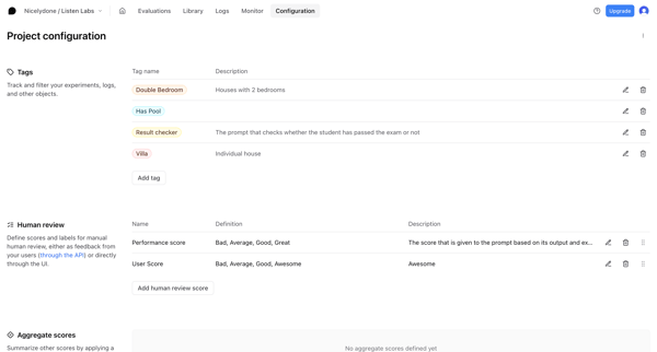 Configuration - Listen Labs - Braintrust from Braintrust