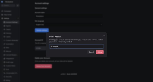 Chatwoot screen
