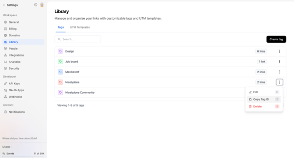 Dub.co - Link Management for Modern Marketing Teams screen
