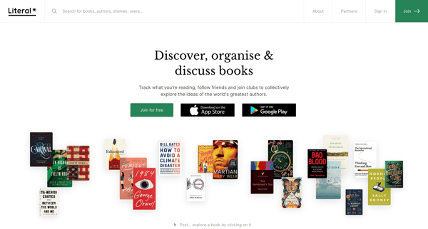 Literal.club | Track your reading and discover new books screen