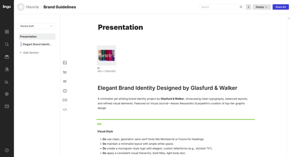 Brand Guidelines: Presentation screen