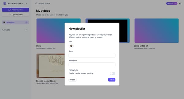Tella — Video recording for work screen