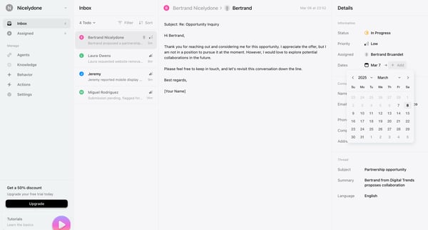 Inbox › Bertrand Nicelydone screen