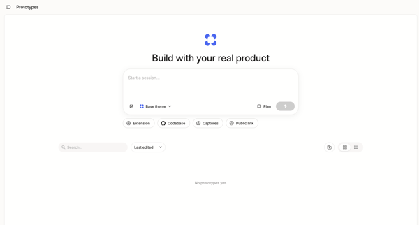 Prototypes screen