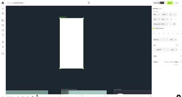 Create mockups online | Artboard Studio screen