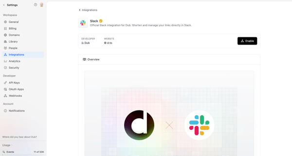 Dub.co - Link Management for Modern Marketing Teams screen