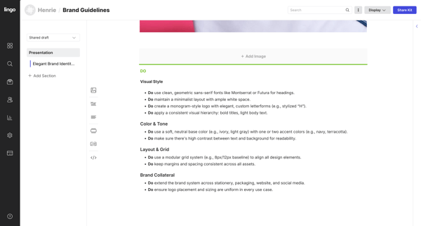 Brand Guidelines: Presentation screen