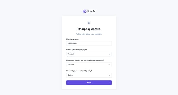 Specify screen