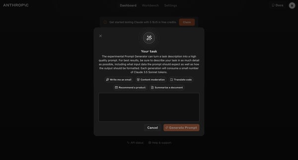 Anthropic Console screen