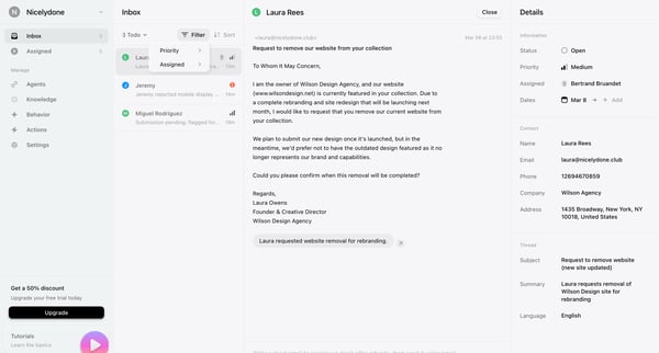 Inbox › Laura Rees screen