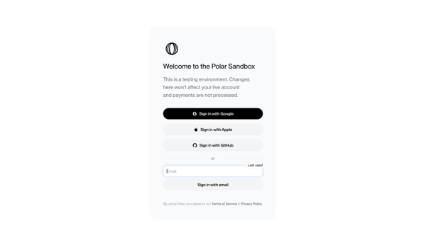 Log in to Polar | Polar screen