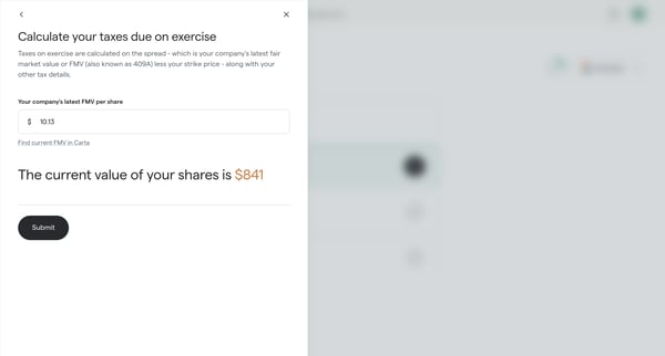 Equity Planner | Secfi screen
