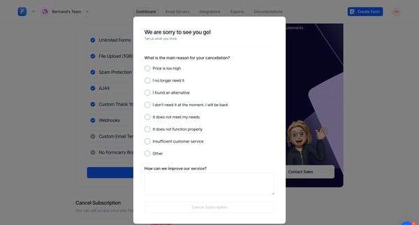 Subscription - Formcarry from Formcarry
