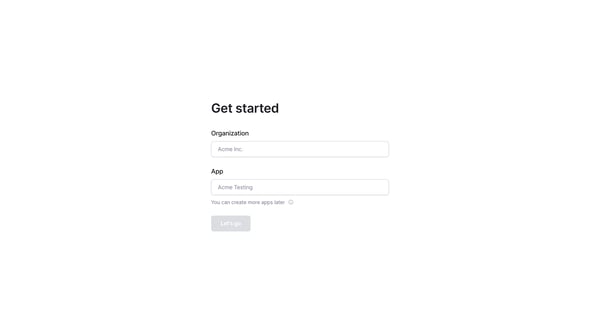 Get Started screen