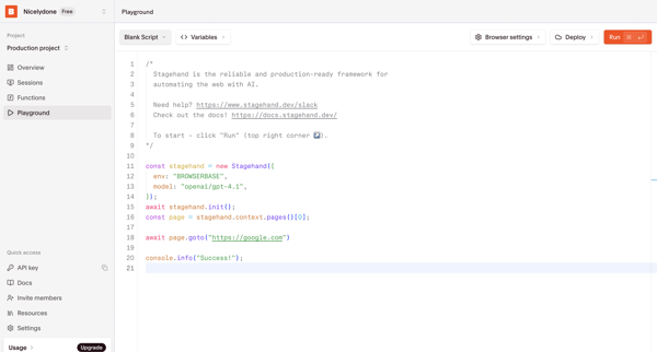 Browserbase - Headless Web Browser API screen