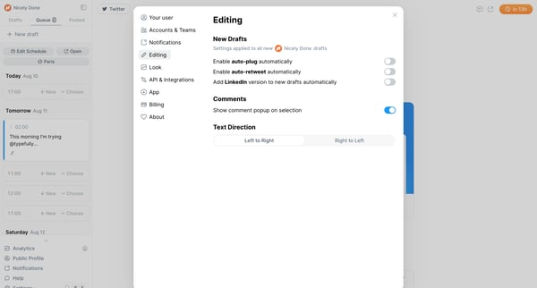 Typefully screen