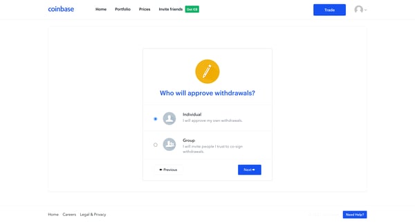 Coinbase - Your Hosted Bitcoin Wallet screen