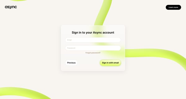 Async | Log in screen