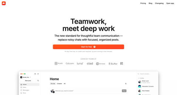 Campsite — Work communication for distributed teams screen