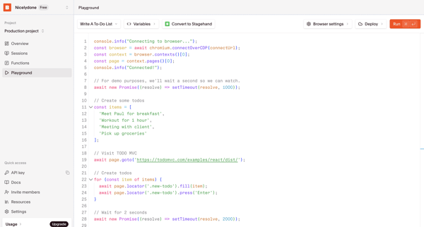 Browserbase - Headless Web Browser API screen
