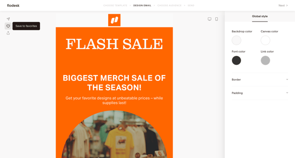 Bold sale announcement | Flodesk screen