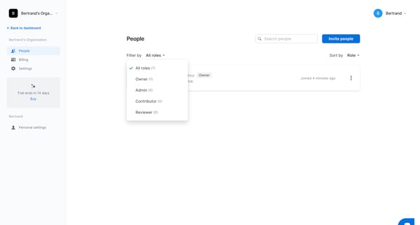 People | Overflow screen
