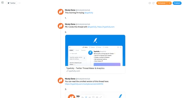 Typefully screen